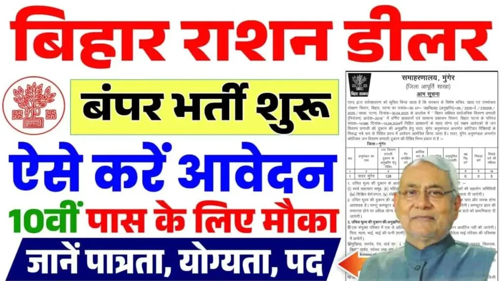 Bihar Ration Dealer Vacancy 2025 Online Apply